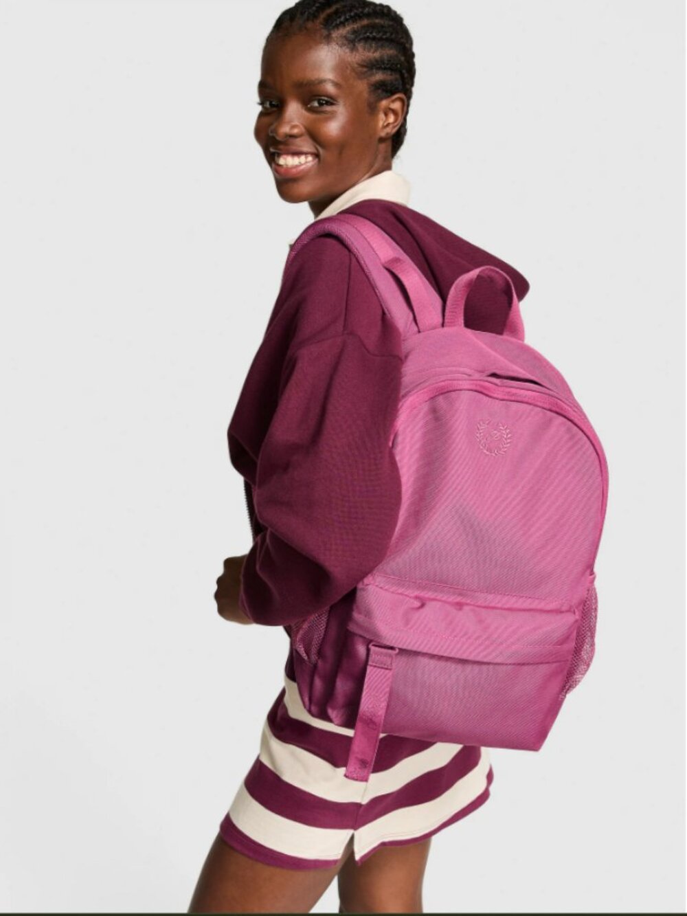 Victoria's Secret PINK Ivy Classic Canvas BACKPACK, Multi-Pockets, Rose Pink - Picture 3 of 11
